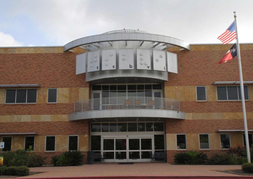 Front door location of the Texas School for the Blind and Visually Impaired in Austin, Texas