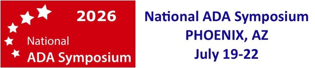 2026 National ADA Symposium logo - Phoenix, AZ on July 19-22
