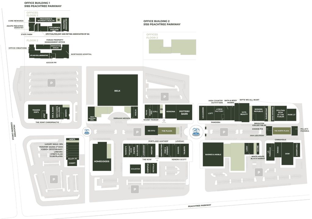 Map of the businesses at The Forum